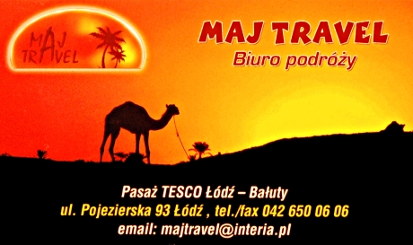 Maj Travel Biuro Podróży Pasaż TESCO Łódź, ul. Pojezierska 93 Łódź, tel./fax. 042 650 06 06